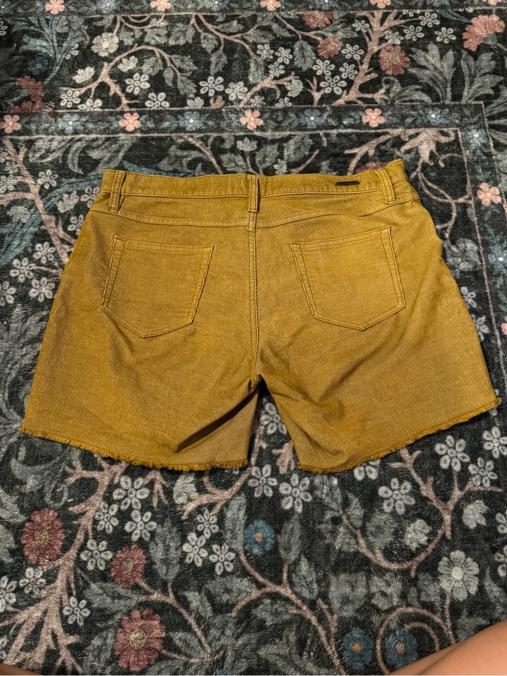 Carve Designs Mustard Corduroy Frayed-Hem Jean Shorts - Picture 3 of 5